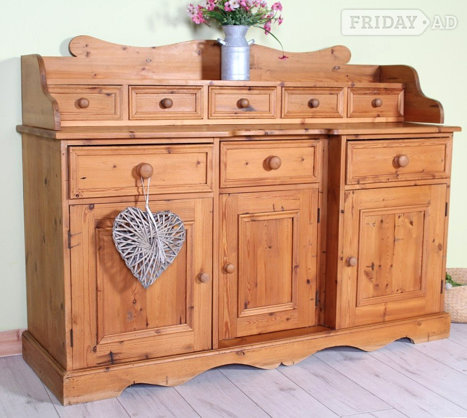 UK Delivery - Large Second-Hand Country Farmhouse Pine Dresser in Hailsham