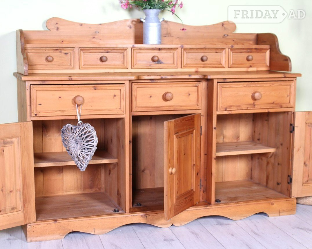 UK Delivery - Large Second-Hand Country Farmhouse Pine Dresser