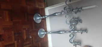PAIR FREESTANDING CANELABRAS  