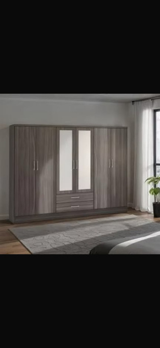 Nevada 6 door 2 drawer mirrored wardrobe