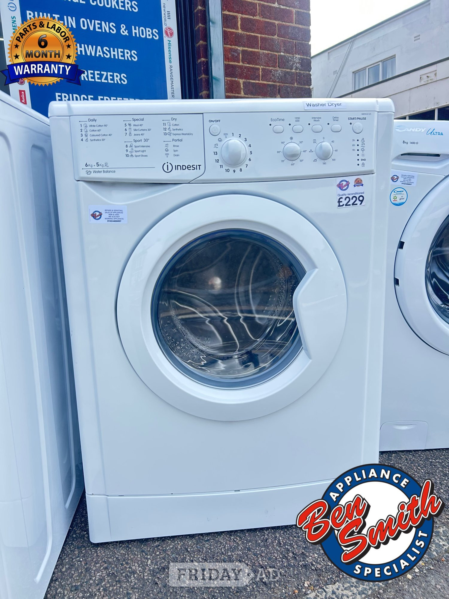 INDESIT- WASHER/DRYER 6KG in St. Leonards-On-Sea