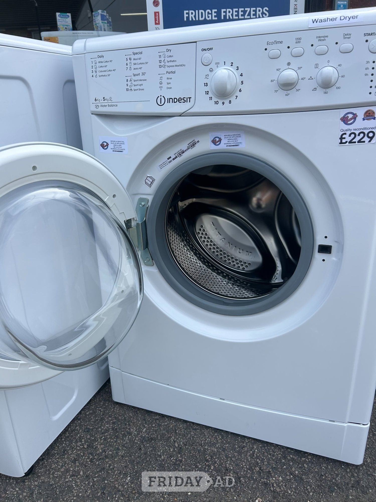 INDESIT- WASHER/DRYER 6KG