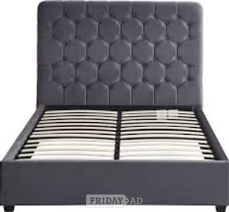 KING - MADISON BED FRAME - GREY VELVET