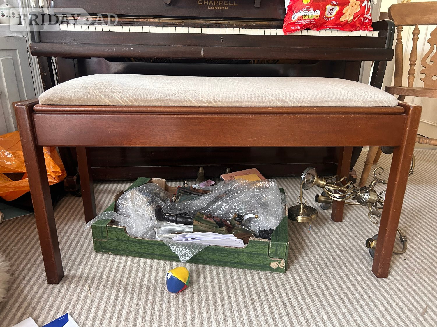 Double Piano Stool for Duets. Good Condition with storage inside in Uckfield