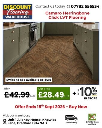 Camaro Herringbone Click LVT Flooring £28.49/m²