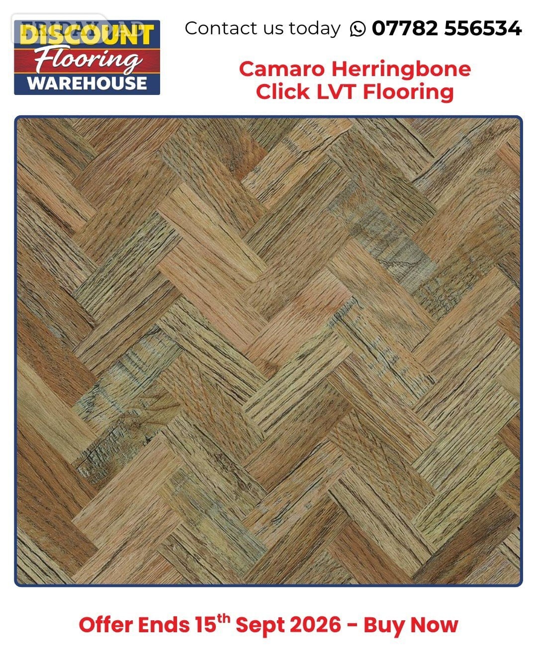 Camaro Herringbone Click LVT Flooring £28.49/m²