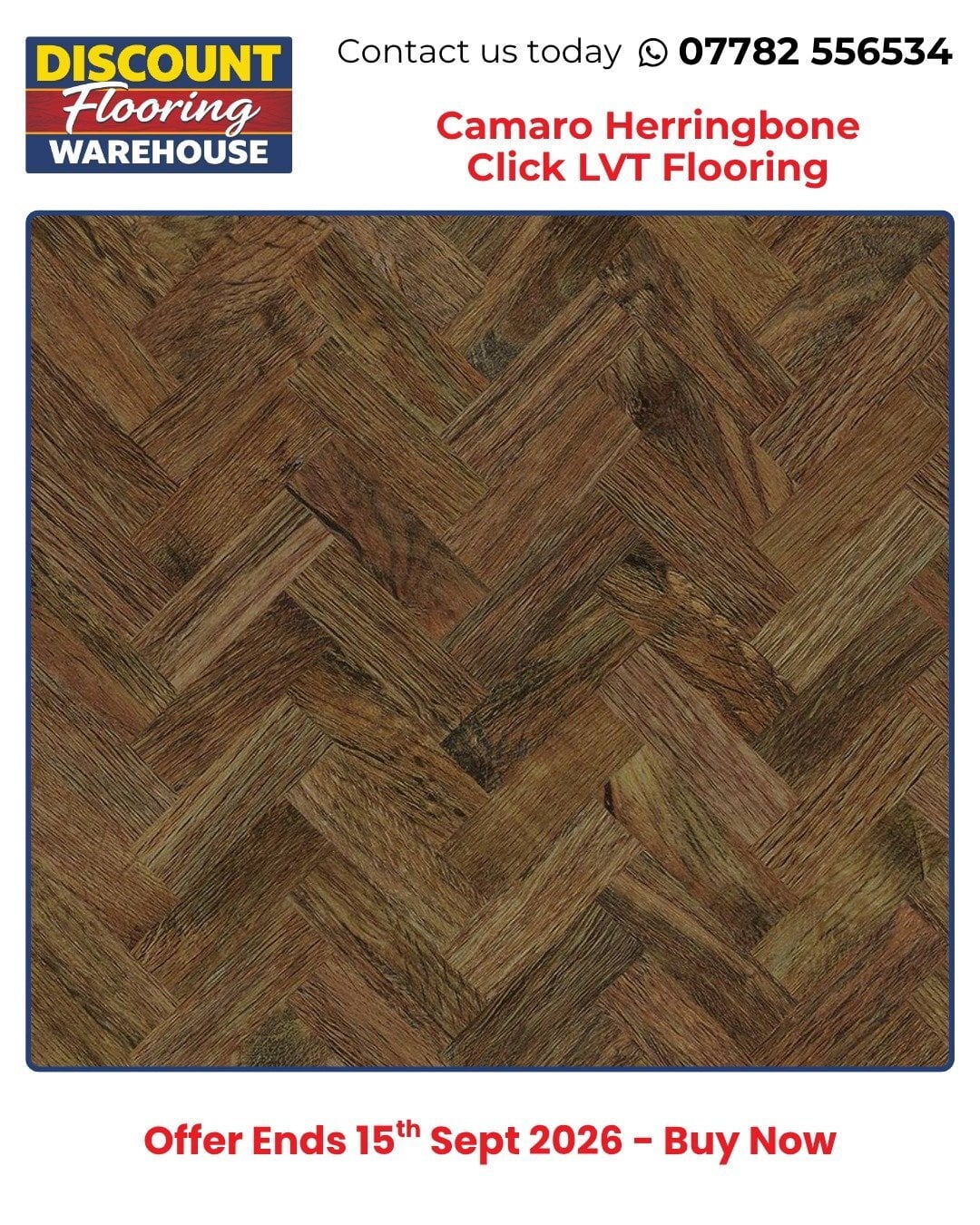 Bradford Camaro Herringbone Click LVT Flooring £28.49/m²