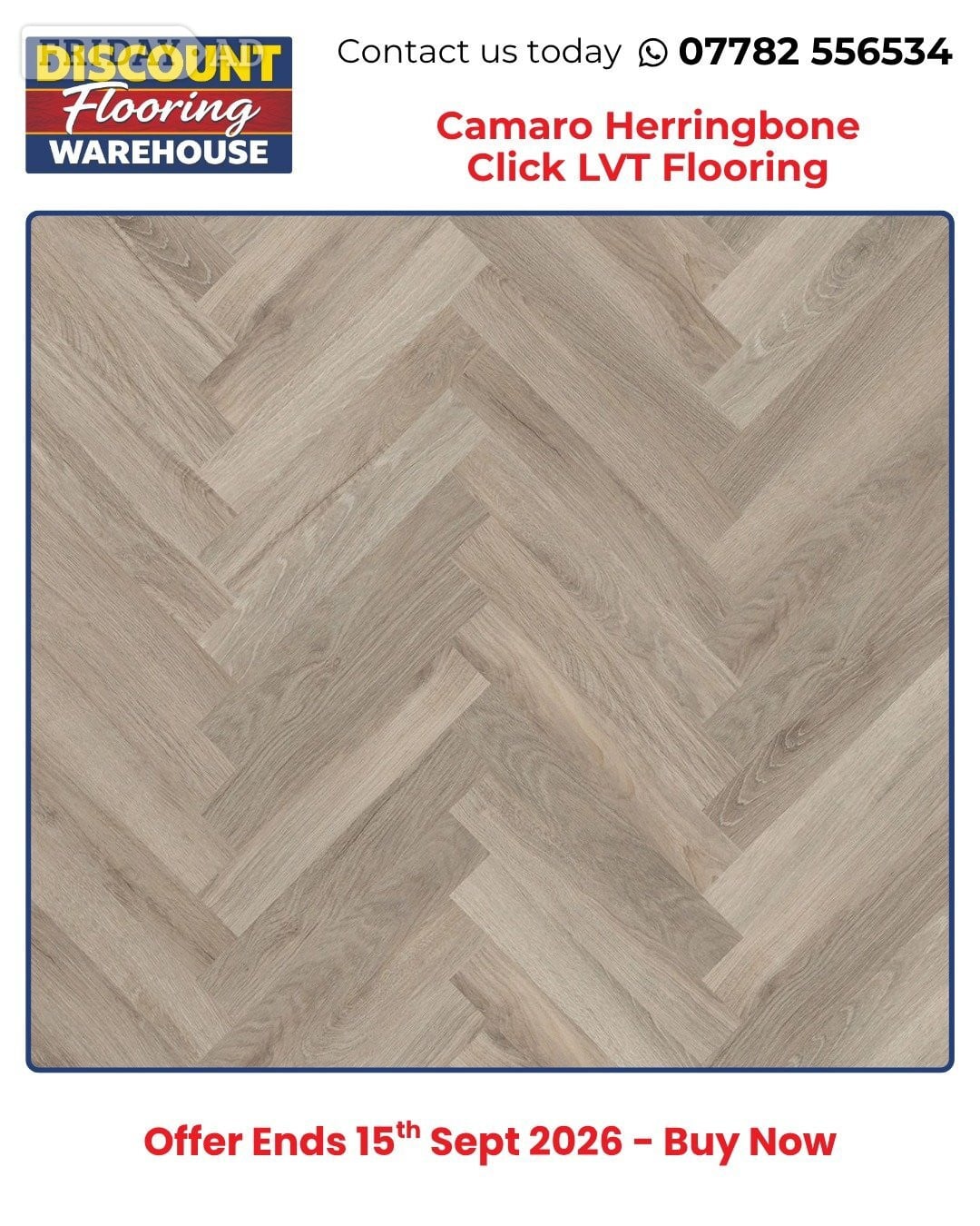 Camaro Herringbone Click LVT Flooring £28.49/m² - Home Decor in Bradford
