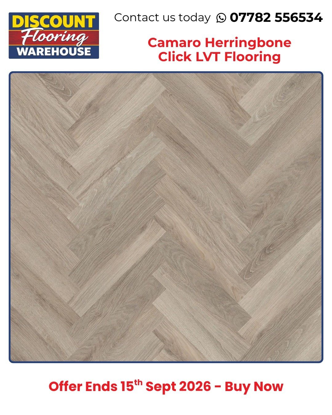 Camaro Herringbone Click LVT Flooring £28.49/m² - Home Decor in Bradford