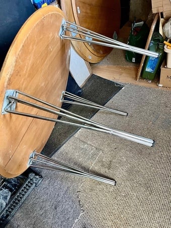  Tables /  Chrome adjustable Hair Pin Legs single priced