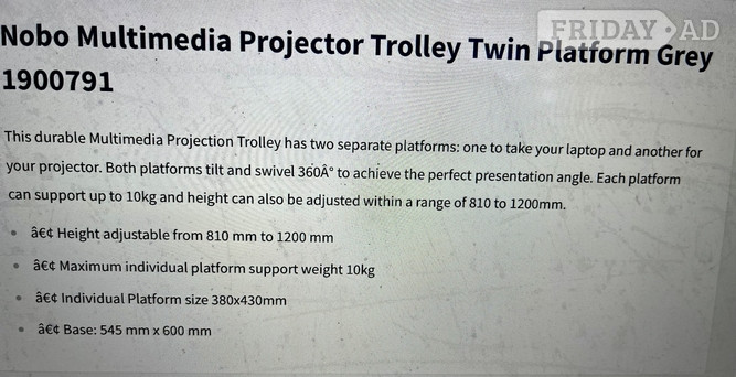 MULTIMEDIA LAPTOP & PROJECTOR MOBILE STAND 
