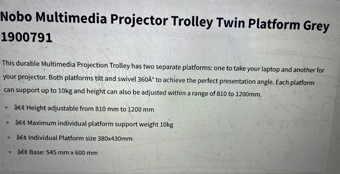 LAPTOP & PROJECTOR MOBILE STAND ( NEW )