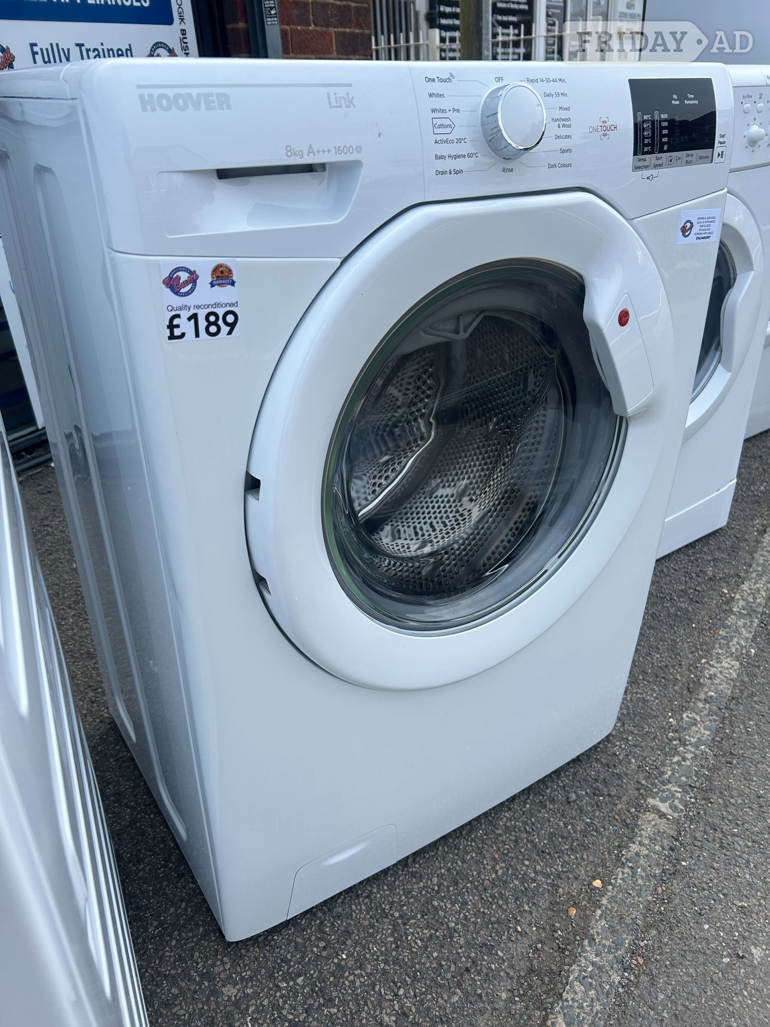 HOOVER- 8KG- 1600 SPIN - WASHING MACHINE