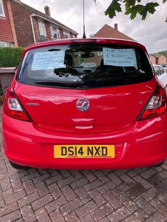 VAUXHALL CORSA, RED,2014,PETROL, 1 YEAR'S MOT,4 GOOD TYRES[1 NEW]