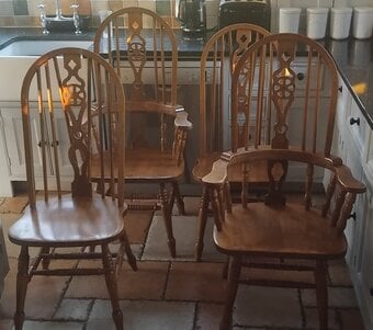 4 Malaysian Oak Chairs