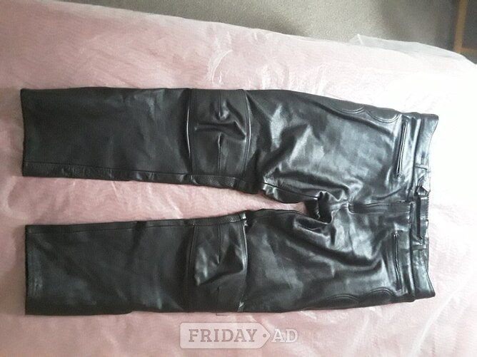 Mens Black Leather Bike Pants  in Eastbourne