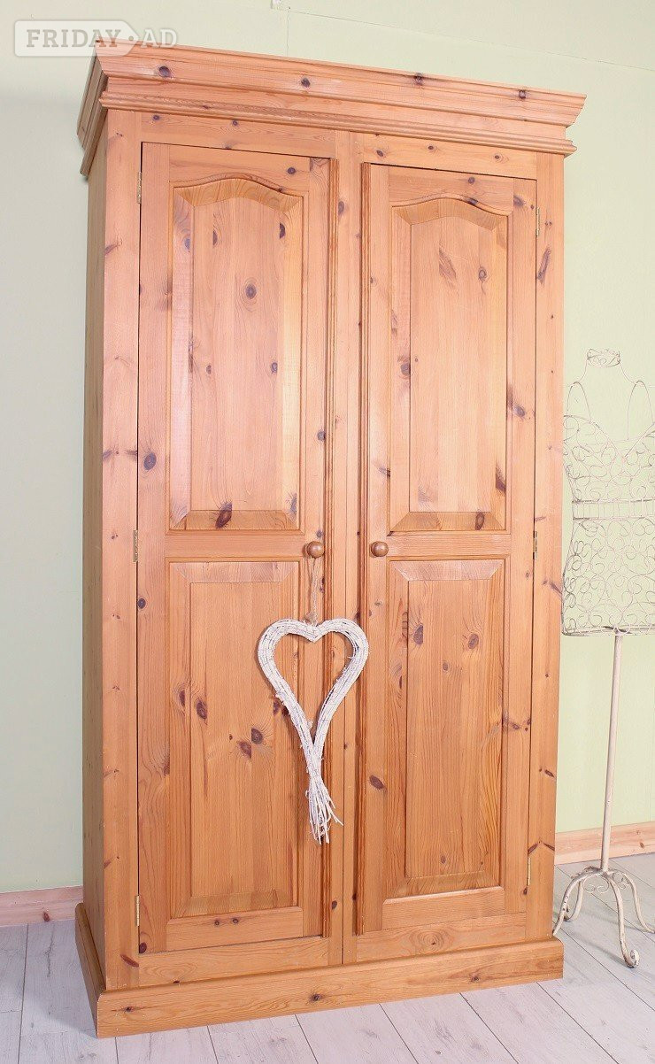 UK Delivery - Second-Hand Waxed Pine Wardrobe 2 Main Section