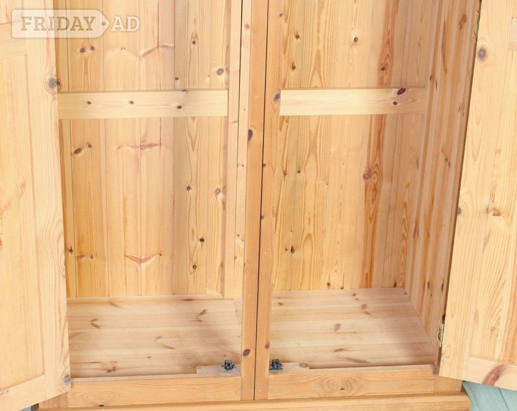 UK Delivery - Second-Hand Waxed Pine Wardrobe 2 Main Section - Furniture in Hailsham