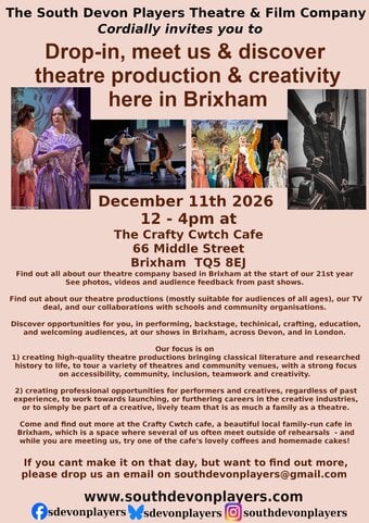 Drop-in, Meet us & Discover theatre & creativity in Brixham