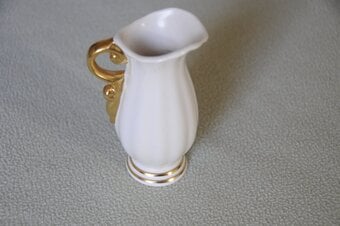 Vintage Wade Cream And Gold Gilt Small Ceramic Jug