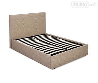 4 FOOT LUCCA BED FRAME END LIFT OTTOMEN BEIGE