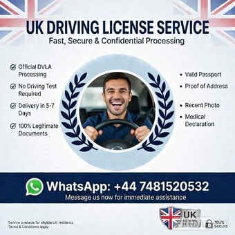 DVLA approved Uk drivers license 