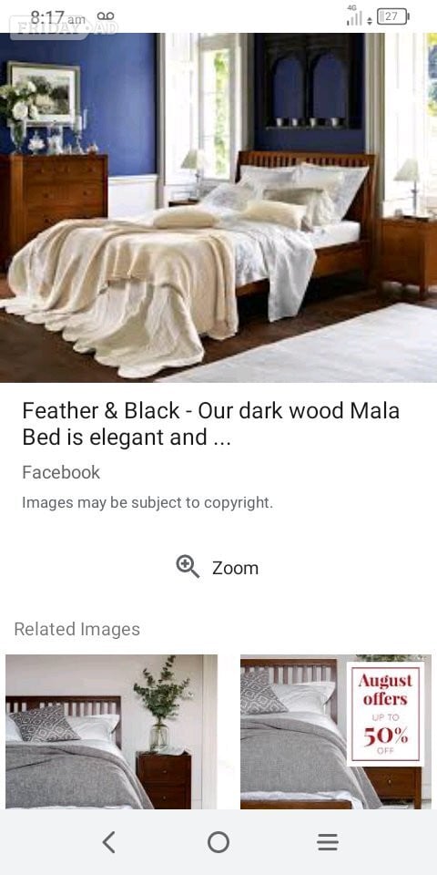 Brand new 6ft queen beautiful solid wood feather & black bedstead