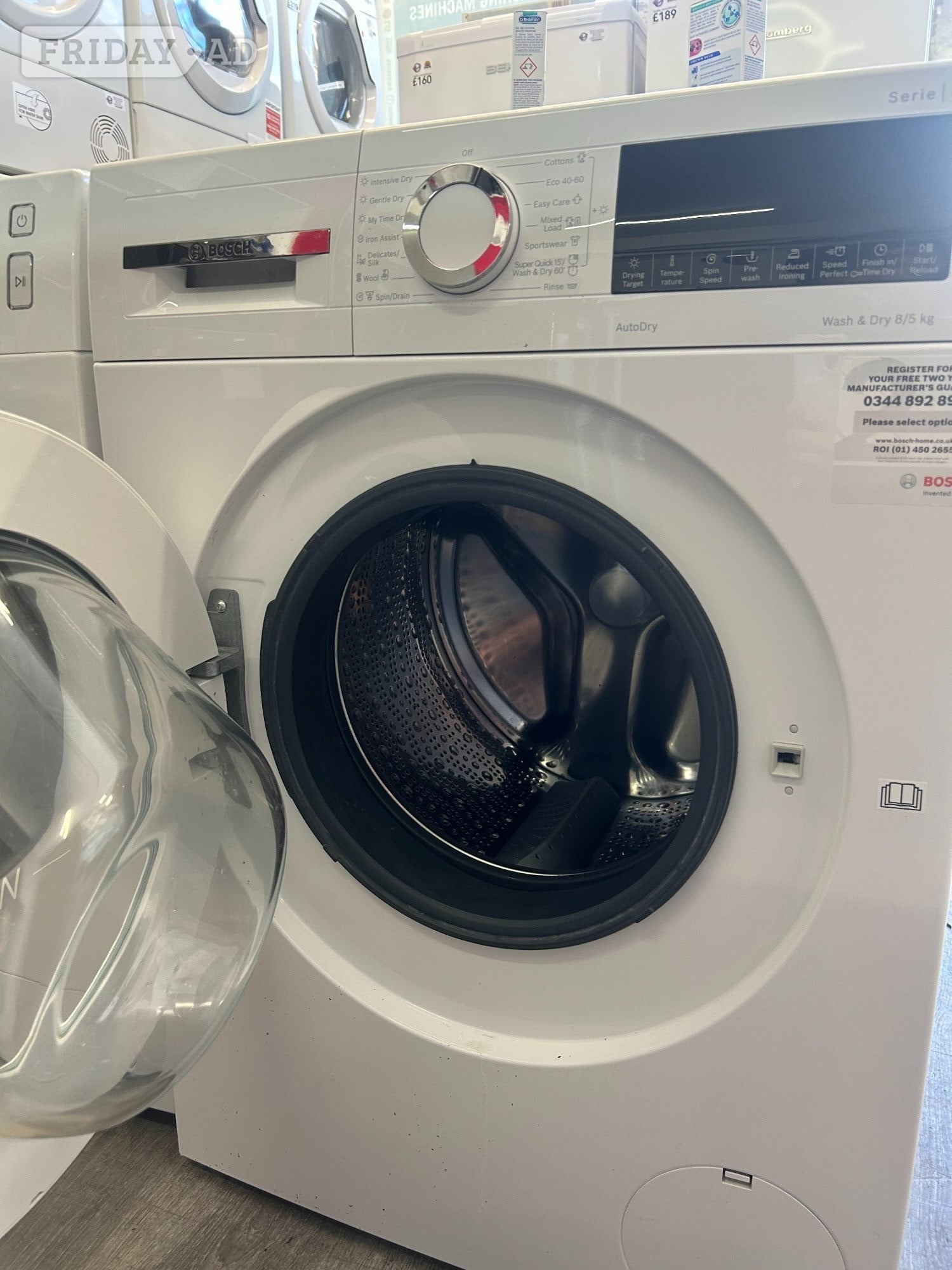 BOSCH 8/5KG WASHER DRYER 6 m old 