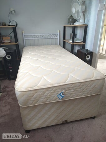 Myers single divan with mattress and bed head