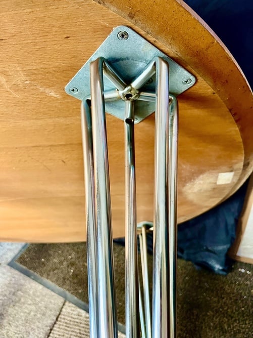  Tables /  Chrome adjustable Hair Pin Legs single priced