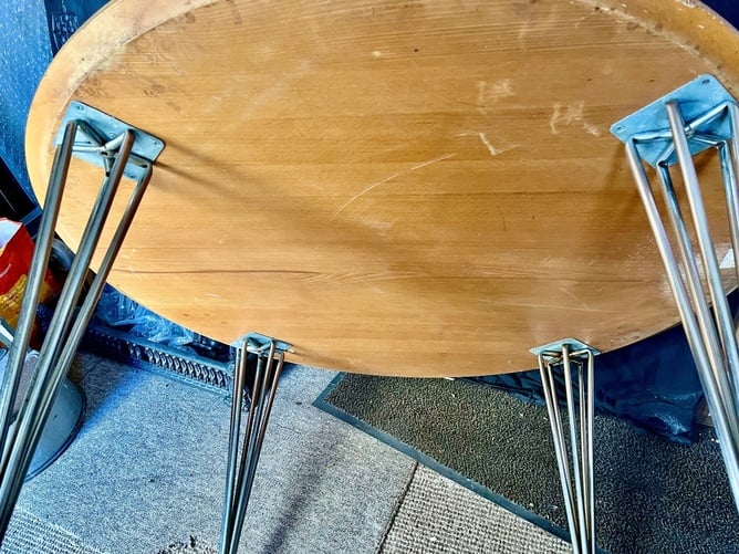 Eastbourne  Tables /  Chrome adjustable Hair Pin Legs single priced