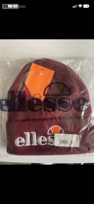 Ellesse Velly Cuffed Beanie Hat Unisex Burgundy One Size