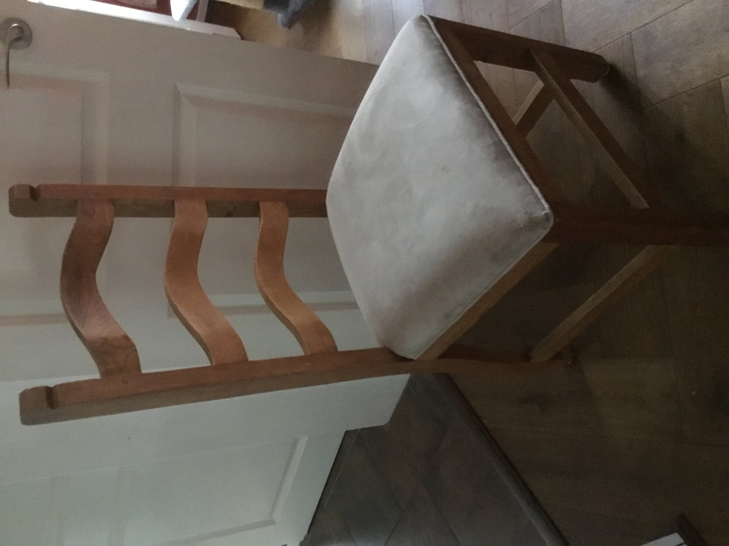 Beautiful pine table and chairs. The table dismantles.