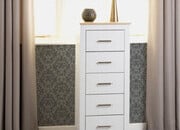 Portland 5 Drawer Narrow Chest - White/Oak Effect