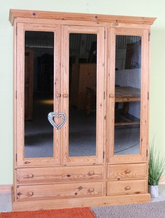 Delivery Options - Pine Farmhouse Triple Wardrobe 2 Main Sections