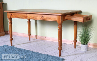 Delivery Options - Old Farmhouse Pine Table With Cutlery Drawer