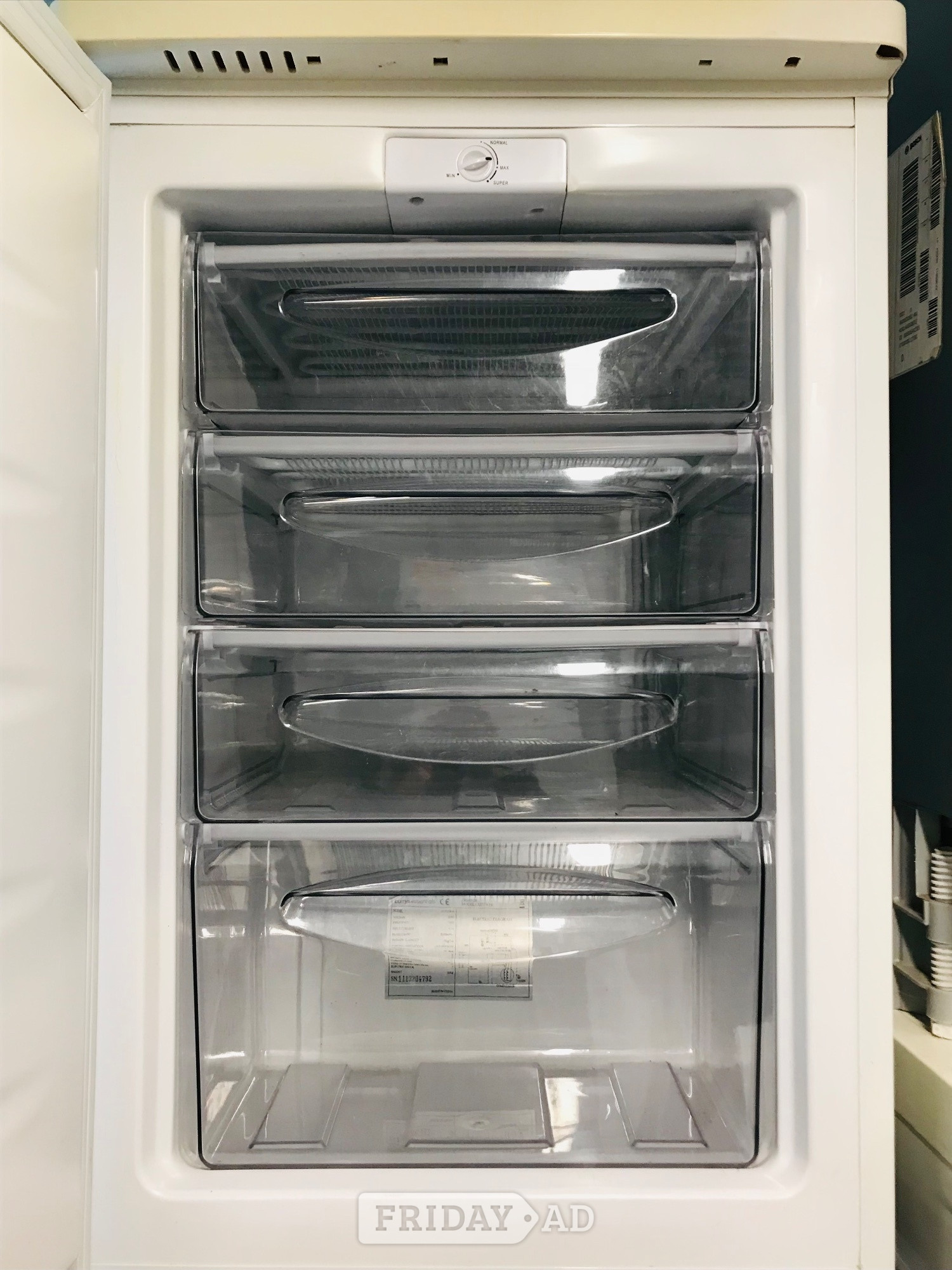 White under counter frost free freezer 
