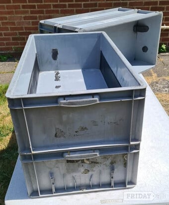 80x40x20cm SUPER STRONG used plastic storage moving tote boxes 