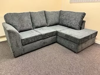 BYRON CORNER SOFA IN GREY CARLTON - PICTURE SHOWS RIGHT HAND