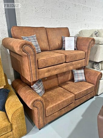 Tan Brown 3+2 Seater Sofa Set ¬ Delivery available 