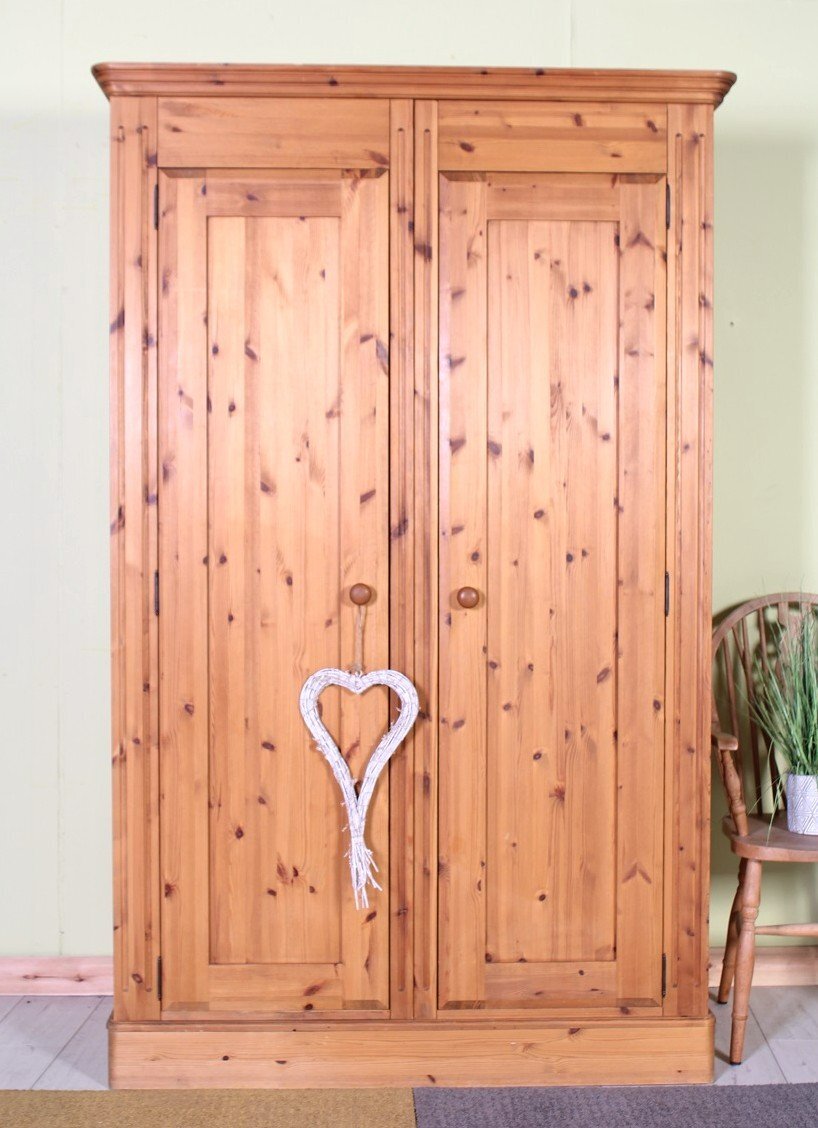 UK Delivery - Very Large Second-Hand Waxed Pine Wardrobe - Furniture
