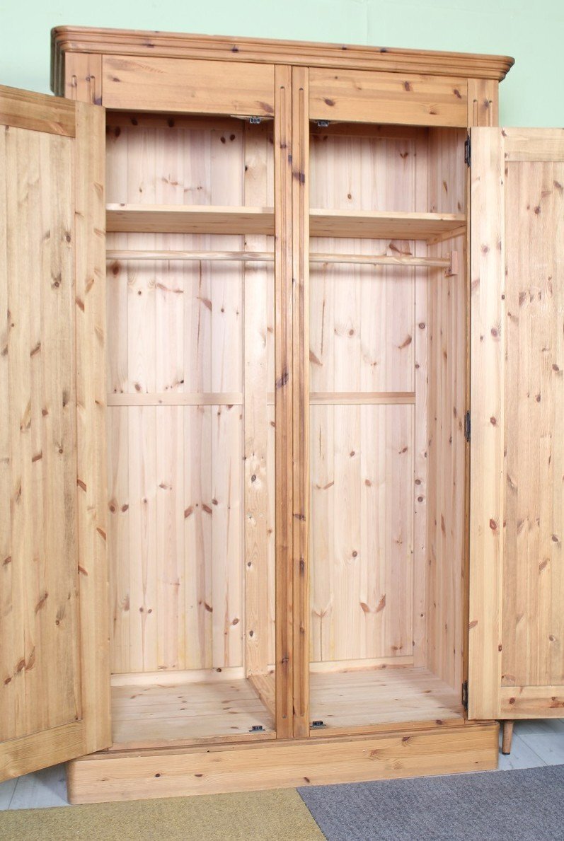 UK Delivery - Very Large Second-Hand Waxed Pine Wardrobe