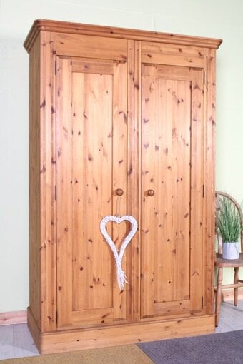 UK Delivery - Very Large Second-Hand Waxed Pine Wardrobe