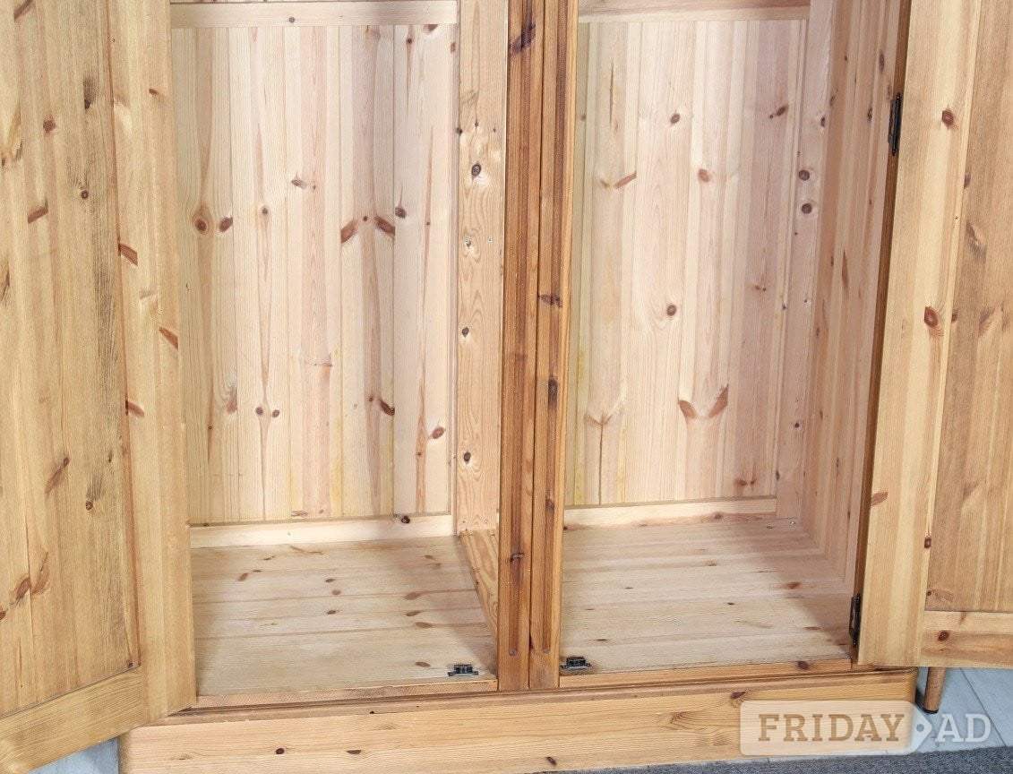 UK Delivery - Very Large Second-Hand Waxed Pine Wardrobe - Furniture in Hailsham