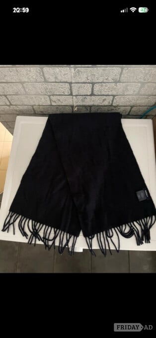 Mens Gant Navy Blue Lambs Wool Scarf 68" long