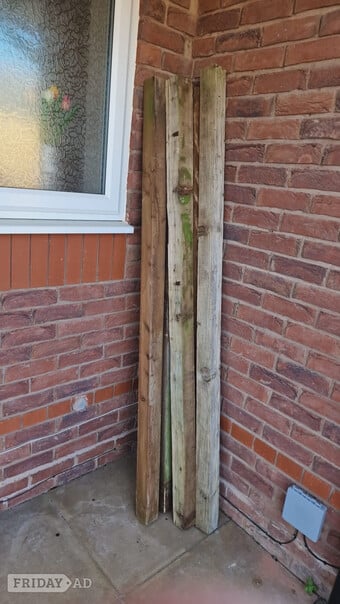 Five 6 foot by 3 inchs fence posts