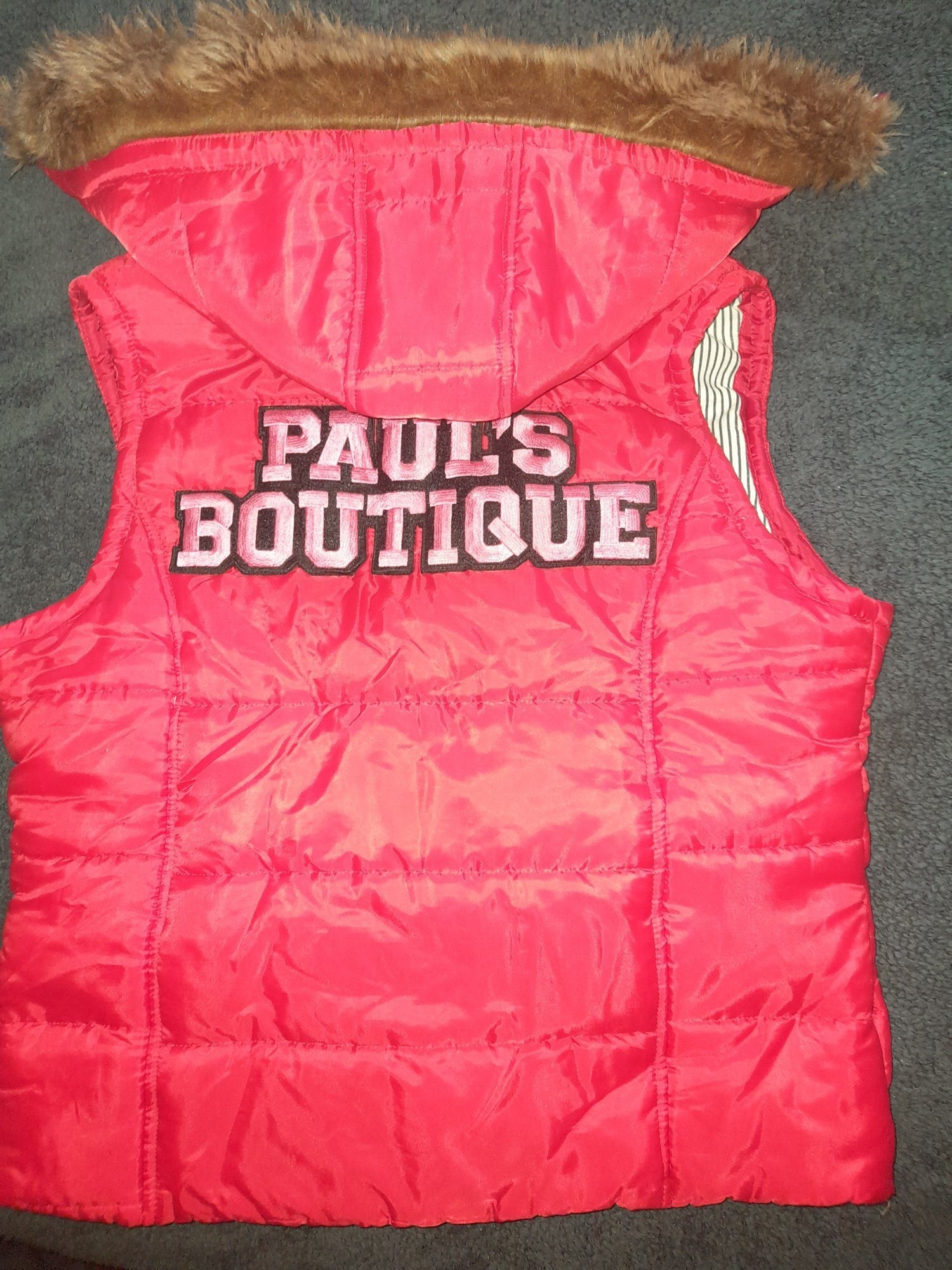 Red 'Paul's boutique' vintage body warmer 