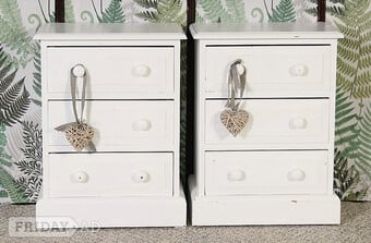 UK Delivery - 2 Shabby Chic Pine Bedside Tables