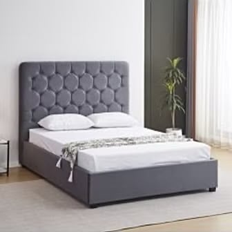 KING - MADISON BED FRAME - GREY VELVET