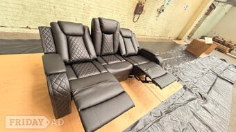 Black Sanoreta 3 Seater & 2 seater sofa set ¬ Delivery Available